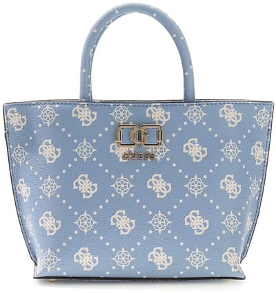 GUESS handtas schoudertas Emelie Logo Mini Tote Light Blue Logo Lichtblauw