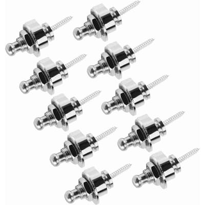 Sac 10 pièces Verrous de Sangle Métalliques pour Guitare Électrique et Basse Antidérapants Accessoire argenté