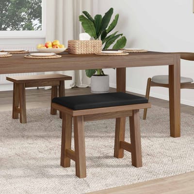 vidaXL - Bankkussen - Kunstleer - Zwart - Diepte - 35 - cm