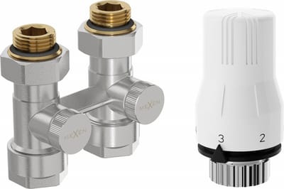 Mexen G02 thermostatische set DN50, recht 1/2"x16 mm, nikkel - W912-016-928-01