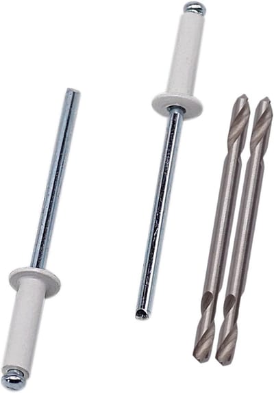 700x Aluminium Blindklinknagels 3,2 x 12 mm Wit (RAL 9010) Popnagels Inclusief Boor