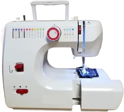 Huishoudelijke Naaimachine - Mini Naaivoet - Kleine Naaiwerken - 16 Steekpatronen - 32x14x27.5 cm - Wit