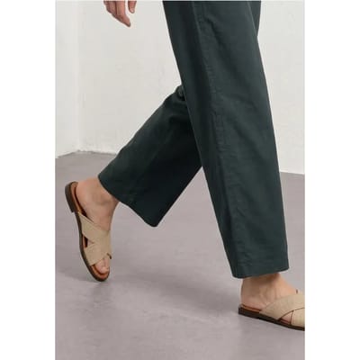 High Waist broek met wijde pijpen in Loose Fit
