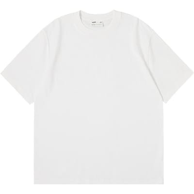 T-shirt en coton épais uni à manches courtes et col rond ample, mode, marque de mode, sous-vêtement pour homme 2XL white