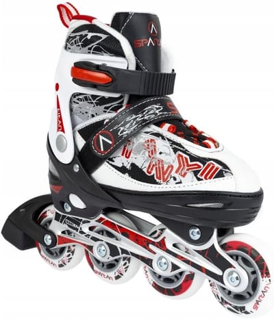 Inline skates - Schoenen op wielen - Buiten sporten - Verstelbare maat - Maat 31-34 - Wit grijs rood