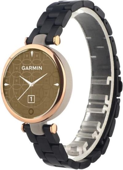 Stalen Smartwatch bandje - Geschikt voor Garmin Lily stalen band - zwart - Strap-it Horlogeband / Polsband / Armband