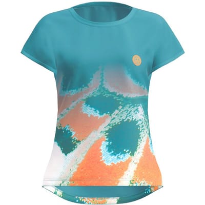 BIDI BADU Melbourne 2025 T-shirt Dames-Petrolblauw,Oranje