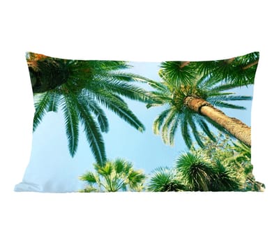 Sierkussens - Kussentjes Woonkamer - 50x30 cm - Palmbladeren - Lucht - Zomer - Tropisch