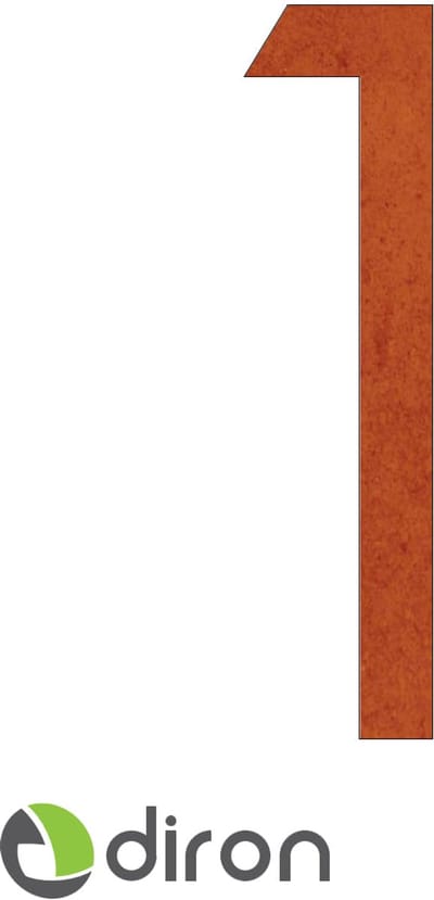Huisnummer - Cortenstaal - 15 cm. - Nr.1 - CeGo -Diron