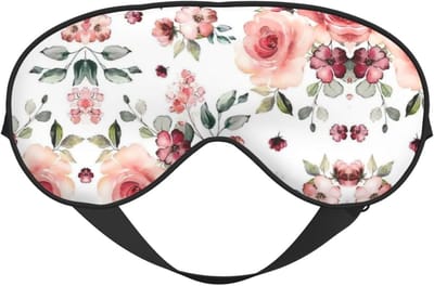 Zacht Oogmasker - Slaapmasker - Comfortabel Slapen - Verstelbare Band - 10 x 20 cm - Bloemenprint