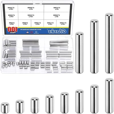 100 Stuks M6 Dowel Pins Kit - Roestvrijstalen Planksteunen, Cilindrische Bevestigingspinnen voor Meubelinstallatie en Machinefabricage, Diverse Maten