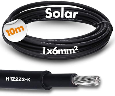 Zonne-energie Kabel 10m Zwart UV-bestendig en Waterdicht voor Buiteninstallatie