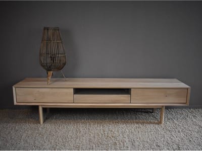 Tv-meubel Mila massief eiken 180 cm - Naturel | BY-OLAF