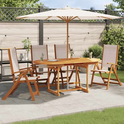 vidaXL - Klapstoelen - 4 - stuks - van - massief - acaciahout - en - textilene