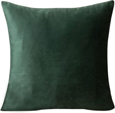 Velvet kussenhoes Donkergroen - 45x45 cm. - fluweelachtig - zacht kussen - groen - met rits - luxe kussens