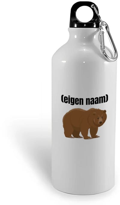 Hacebo® - grote beer met eigen naam waterfles - Beer - beren liefhebbers - iemand die houdt van beren - verjaardag - cadeau - kado - water fles - 400ML