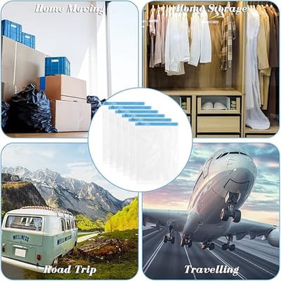 10 stuks vacuümzakken voor kleding, vacuümzakken, kleding om op te rollen, vacuüm kledingzak, reis-compressiezakken om op te rollen, herbruikbare vacuümopbergzakken voor reizen, 40 x 60 cm