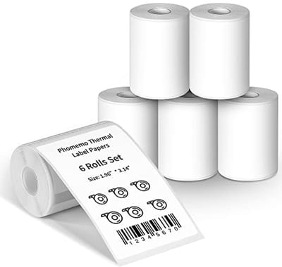 Thermische Labelprinter Papier 50x80mm - 100 Labels/Rol - 6 Rollen voor Organisatie en Labelen