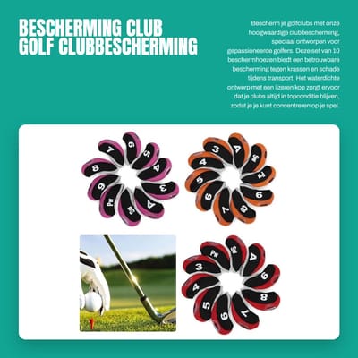 Dailygoods- Clubbescherming Waterdicht - Club-afdekking - 10 Stuks - Neopreen - Beschermhoes - Ritssluiting voor Eenvoudige Toegang - Clubhoezen
