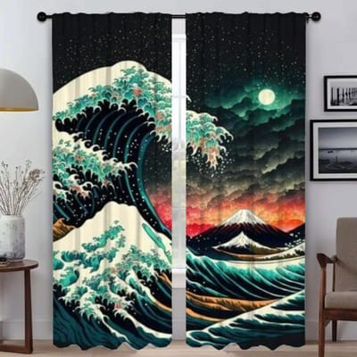 Verduisterend Gordijn voor Kamer 2 Panel Golf Scheidingswand Moderne Woonkamer Gordijnen Tule voor Slaapkamer Home Interieur Gordijnen Shades W50xH70cmx2pcs-CL