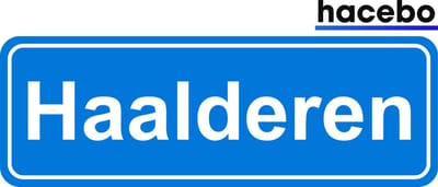 Hacebo - Plaatsnaam Sticker - 29x10 CM - Haalderen sticker - Verkeersborden sticker - grappige cadeaus - Haalderen