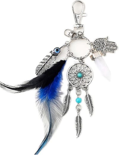 DW4Trading Dromenvanger Sleutelhanger  - Dreamcatcher - Blauw 1
