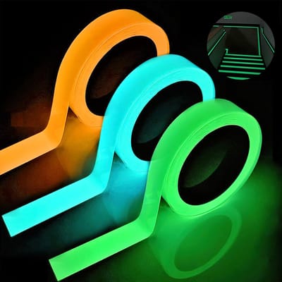 Dailygoods- Lichtgevende Tape - 3 Rollen - Fluorescerend Plakband - Waterdicht - Lichtgevende Markeringstape - 10 m x 10 mm - Glow in the Dark