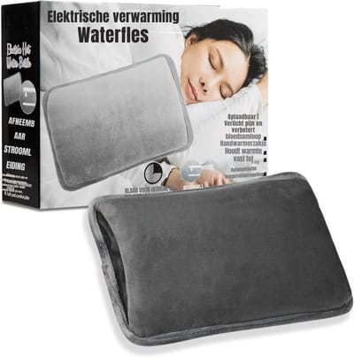 AHD® Elektrische kruik - Kruik - Kruik elektrische - Grijs - 31cm x 26cm x 8cm