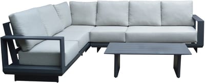 Avellino hoek loungeset 5 delig antraciet aluminium soft grey