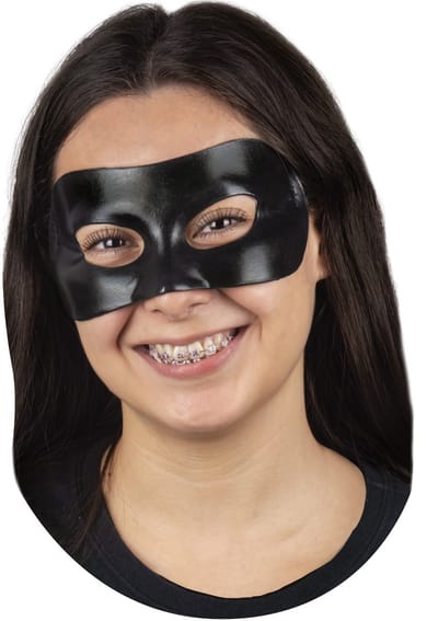 Partychimp Half Masker Zwart Superheld Masker voor bij Carnaval Kostuum Volwassenen Halloween Masker Halloween Maskers Volwassenen - Latex - One size