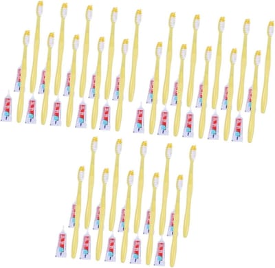 Reis Tandenborstelset - Tandenborstel Tandpasta Kit - Mondhygiëne Onderweg - Individueel Verpakt - 30 Stuks - Gemengde Kleuren