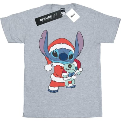 Disney Dames/Dames Lilo And Stitch Kerstmis Katoenen Vriendje T-shirt (Sportgrijs)