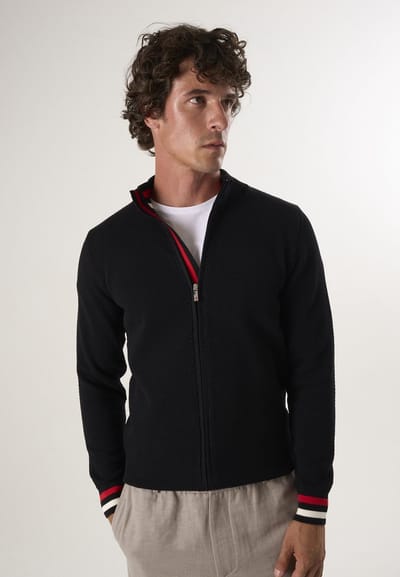 Felix Hardy Vest Met Rits - Cardigan - 100% Katoen Heren Zwart - M
