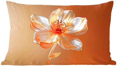 Sierkussens - Kussentjes Woonkamer - 60x40 cm - Glazen - Bloem - Oranje