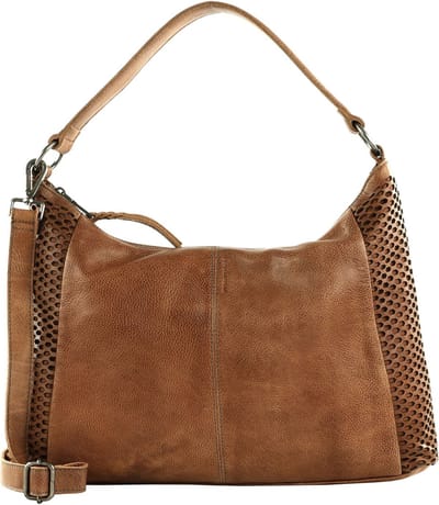FREDsBRUDER Leren Schoudertas MY Hobo Bag Dark Caramel Bruine