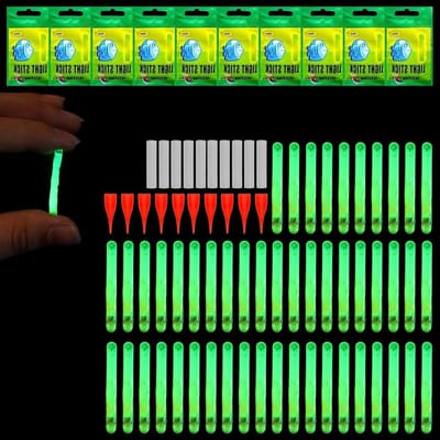 50 Stuks Fluorescerende Vistraplichtstokken 4,5 x 37 mm voor Nachtvissen en Vistriplicht Accessoires
