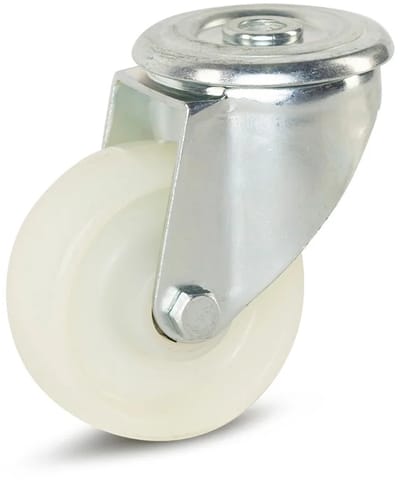 Nylon zwenkwiel met centraal gat - 80mm - 150kg