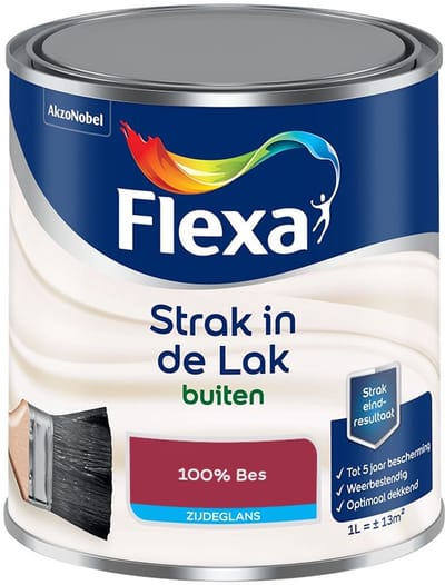 Flexa - Strak In De Lak Buitenlak Zijdeglans - 100% Bes - Mengverf - 1 L