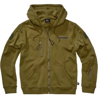 Brandit Tactical Sweat Jacket Heren Vest met capuchon - olijf - L