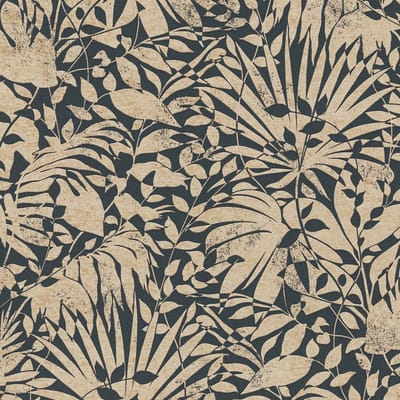 Exclusief luxe behang Profhome 388313-GU vliesbehang gestructureerd met bloemmotief en metallic effect antraciet goud grijs 5,33 m2