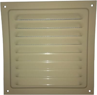 Ventilatie Rooster Metaal - Afzuigkap Rooster - Luchtstroom Verdeling - Met Insectennet - 200 mm - Beige