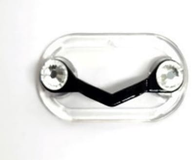 Magnetische brillenhouder – Zonnebrilhouder - ID-badgehouder, Kleur Zwart met kristal, Unisex, voor mannen en voor vrouwen – Met deze geniale uitvinding raak je nooit meer je bril – Badge - kwijt
