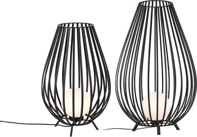 QAZQA angela - Design Vloerlamp | Staande Lamp - 1 lichts - H 110 cm - Zwart -