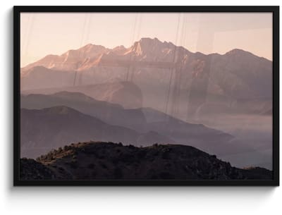 Poster in lijst - Fotolijst 90x60 cm - Posters - Panorama - Landschap - Bergen - Posterlijst zwart - Decoratie - Wanddecoratie woonkamer - Muurdecoratie slaapkamer