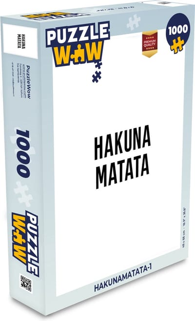 Puzzel Quotes - Hakuna matata - Kinderen - Baby - Tekst - Legpuzzel - Puzzel 1000 stukjes volwassenen