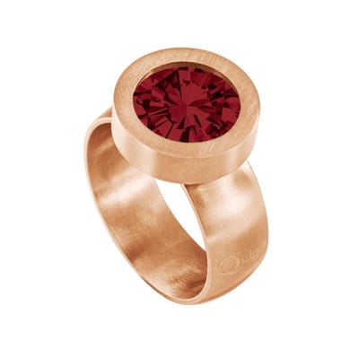 Quiges RVS Schroefsysteem Ring Rosegoudkleurig Mat 16mm met Verwisselbare 12mm Mini Munt - SLSRS51716