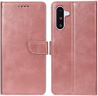 Rixus Bookcase For Samsung Galaxy A26, A17 Pink