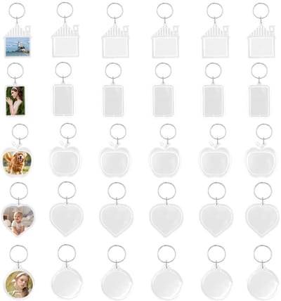Dailygoods- Fotosleutelhanger Dubbelzijdig - Transparante Fotolijst - Acryl Sleutelhanger - Gepersonaliseerd Cadeau - UV-bestendig - Robuust en Duurzaam