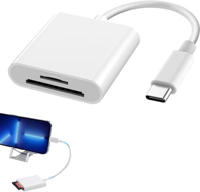 SD Kaartlezer USB C voor iPhone 15/16, iPad, MacBook en Camera - Type C SD/Micro SD Adapter, Plug and Play voor Samsung Galaxy S24/S23 en Xiaomi