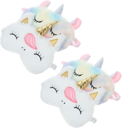 Slaapmaskers Meisjes - Oogmaskers Set - Ontspannen Slapen - Lichtdicht Ontwerp - 4 Stuks - Unicorn Print